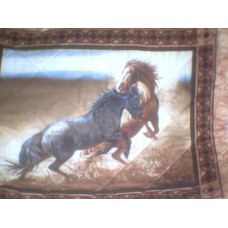 Quilted Wall hanging baby blanket throw lap robe Horses   153098117515